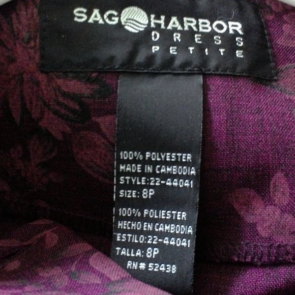 Sag Harbor deep rose flowered jacket size 8P - Picture 4 of 5